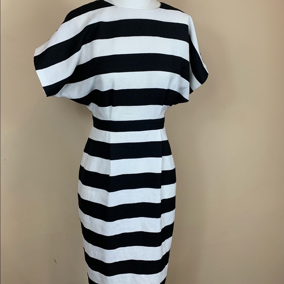 ASOS Dresses & Skirts - ASOS Black and White Striped Midi Dress